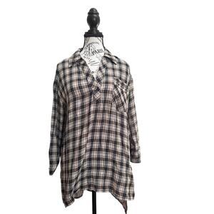 POL Plaid Shirt‎ Dress